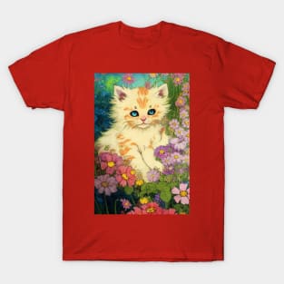 Kitten between flowers T-Shirt